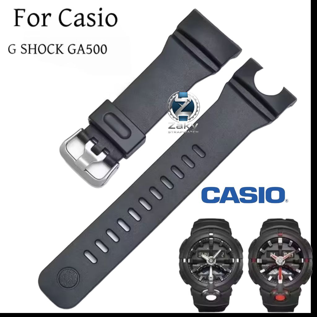 Casio G-Ghock GA-500 GA-500-7A GA-500-1A GA-500-1A4 สายนาฬิกายางสีดํา
