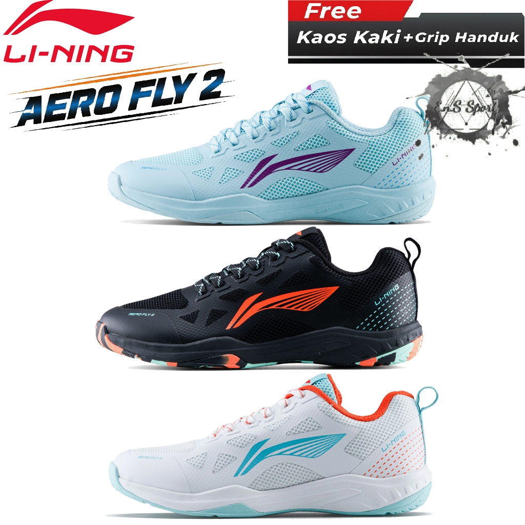 [ใหม่]ORIGINAL LINING ใหม่ Aero Fly 2 รองเท้า BADMINTON ฟรีถุงเท้า - LI-NING Aero Fly 2 ถุงเท้าฟรีดั