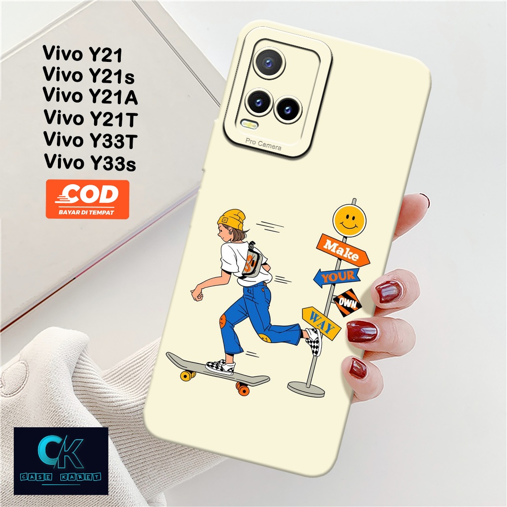 HP เคส Vivo Y21 / Y21s / Y21A / Y21T / Y33T / Y33s - เคส AESTHETIC Fashion Case - เคสยาง - เคสโทรศัพ