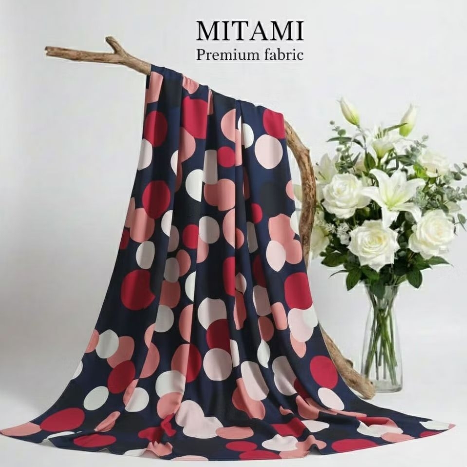 Wolpeach Premium Fabric with Large Abstract Polka Dot Motif - วัสดุ Wolfis (ราคาต่อ 0.5) 3R