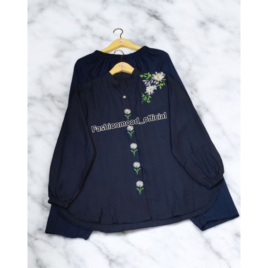 SAHIRA - ONE SET PREMIUM LINEN POLO // EMBROIDERED LINEN POLO SET // EMBROIDERED COMBINATION LINEN S