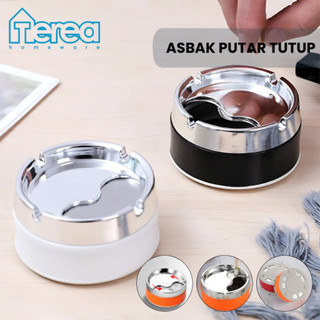 TEREA Asbak Putar Tutup / Asbak  Portable Rotation Enclosed / Asbak  Stainless Steel Tebal
