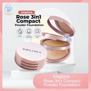 Implora Rose 3in1 Compact Powder Foundation - Bedak Compact & Foundation by Implora