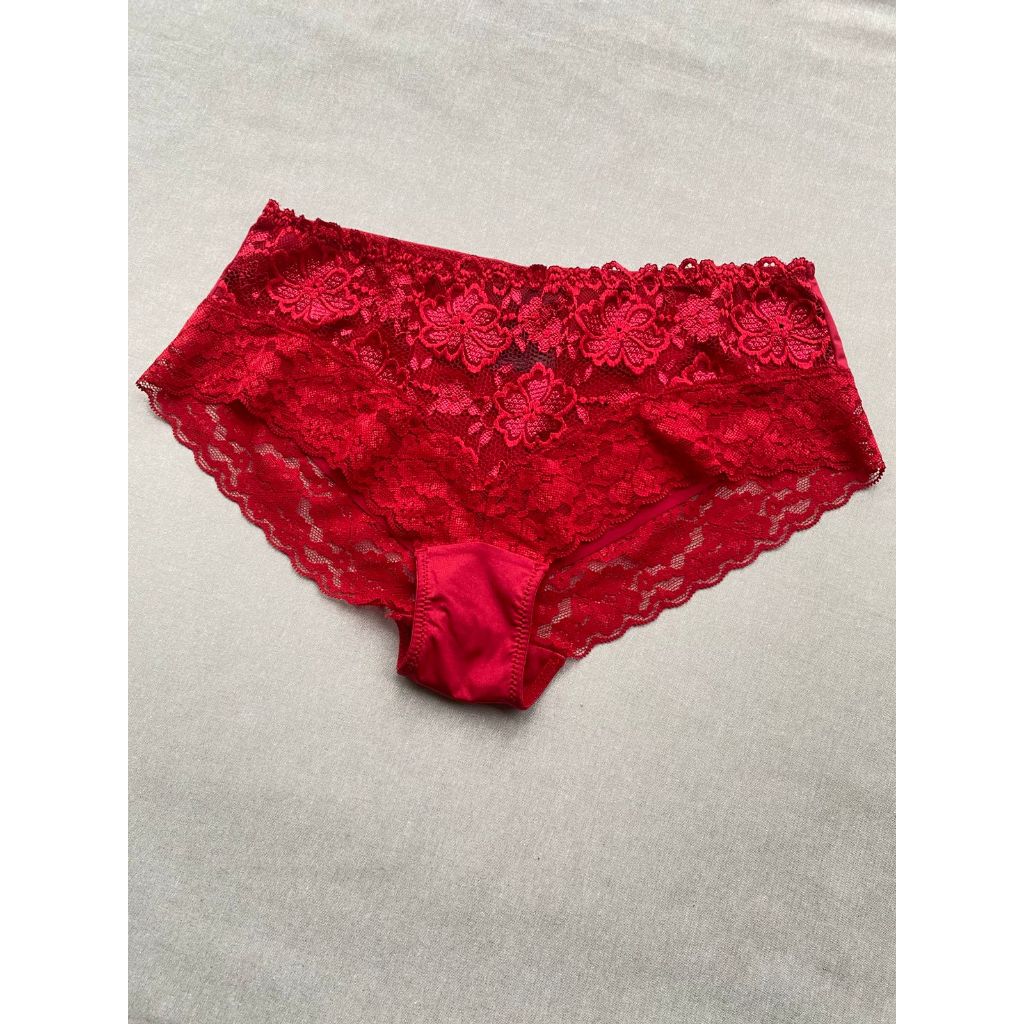 กางเกงใน Full Brief Lace HM Red Cherry Boy Short - 1111