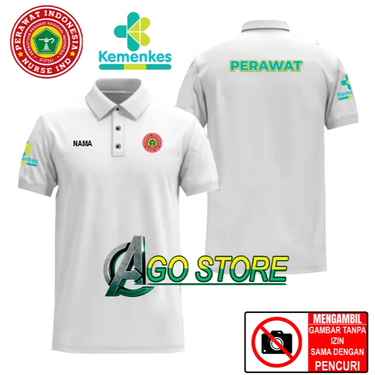 เสื้อยืดคอปกโปโลเสื้อยืดคอปกคอปกพยาบาลโลโก้กระทรวงสุขภาพชื่อฟรีพิมพ์สกรีนดิจิตอล DTF ร้านค้า