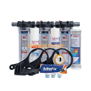 Paket EUGEN 3 Saringan / Filter Air Siap Pakai - Clear 10" drat 3/4"  - SSC