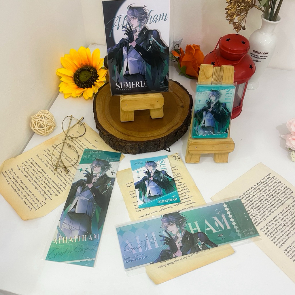 Alhaitham Suit Genshin Impact อะคริลิคบล็อกป้ายโปสการ์ด