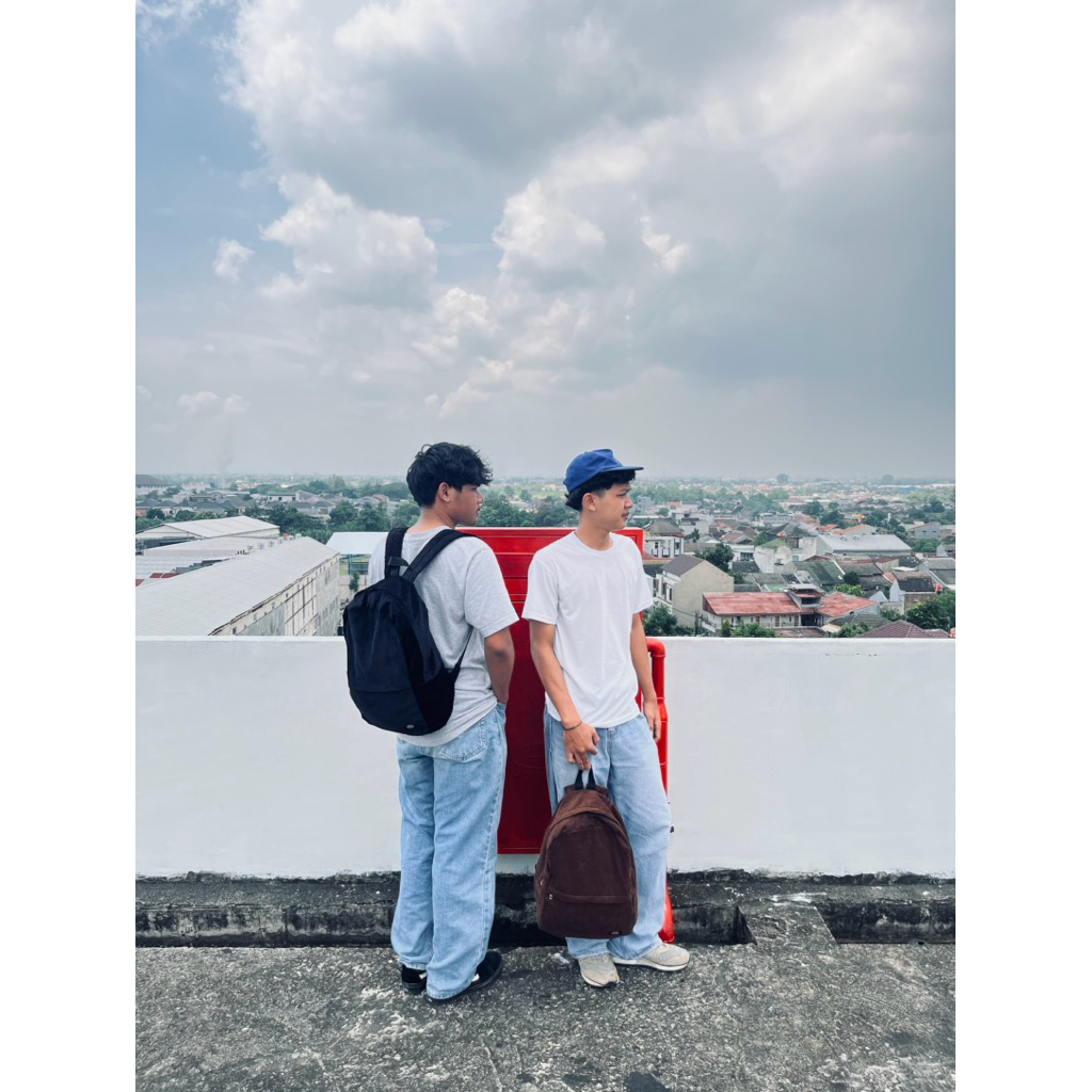 Everyda Corduroy Bagpack Backpack / Black Backpack for Casual and Style / Corduroy Backpack / Star B