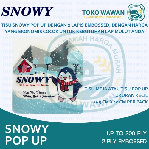 ทิชชู่ Snowy Pop Up (สูงสุด 300 ชั้น) / กระดาษทิชชู่โต๊ะอาหาร Oral Wipe / Snowy Pop Up 2 ชั้น