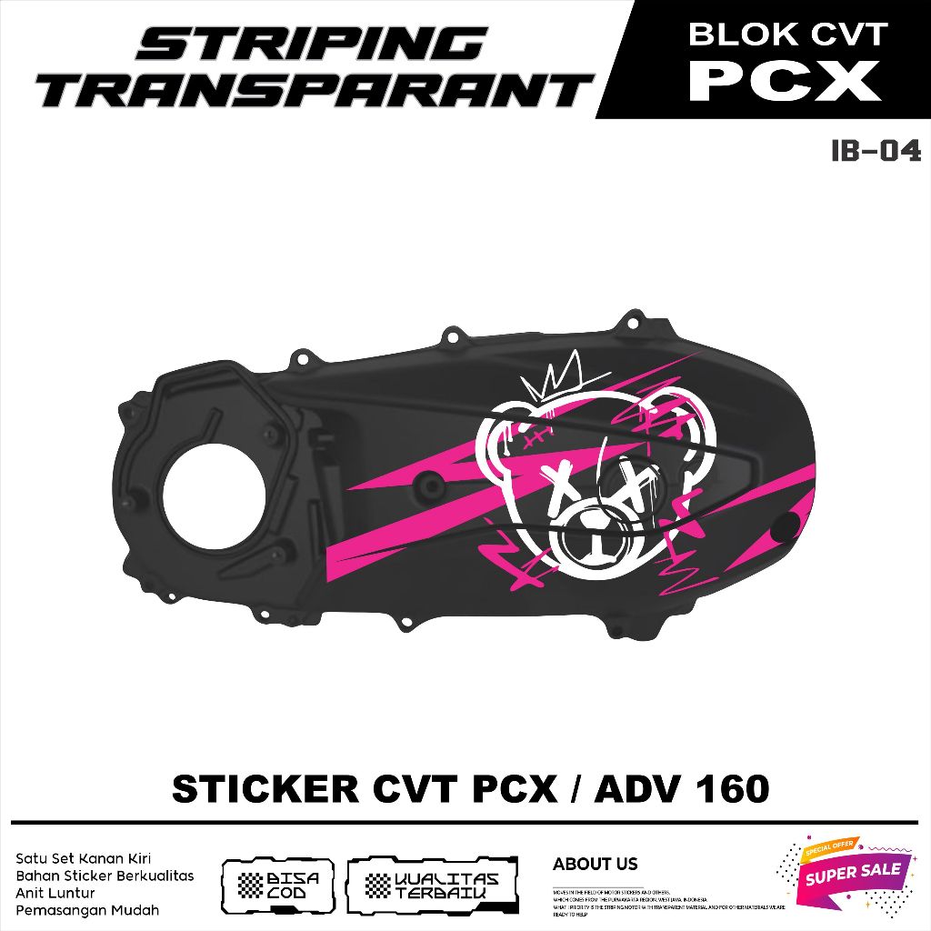 A-04 แถบ TRANSPARKENT BLOCK CVT PCX 160 ADV 160 || รายการสติกเกอร์ดีไซน์คลาสสิกพร้อมรูปลักษณ์เย็น