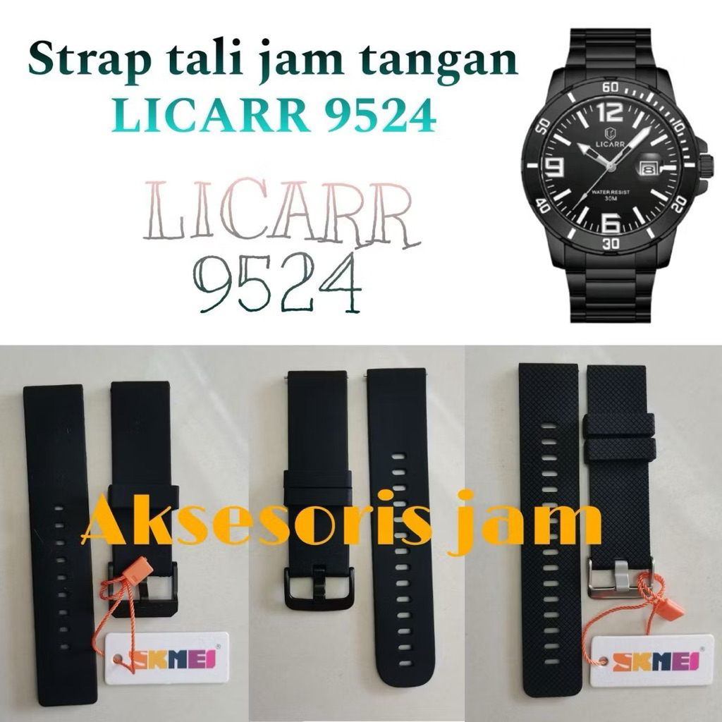 LICARR 9524 WATCH STRAP STRAIGHT RUBBER MATERIAL 22mm LICARR-954 STRAP