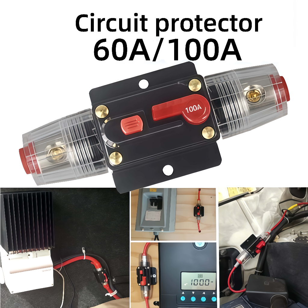 Fuse DC 60A/100A Circuit Breaker Reset Fuse Audio Solar Panel