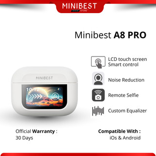 MINIBEST A8 PRO ANC/ENC TWS Earphone Headset Bluetooth V5.4 Smart Screen Active Noise Reduction