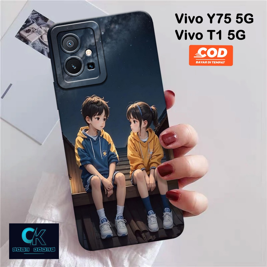 HP เคส Vivo Y75 5G / T1 5G ล่าสุด - เคสแฟชั่นคู่รัก - เคสยาง - เคส Vivo Y75 5G / T1 5G - เคส Vivo Y7