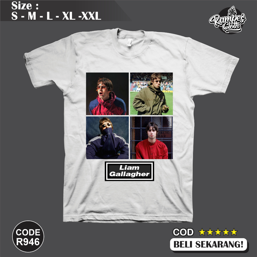 เสื้อยืด Liam Gallagher Oasis Distro - เสื้อยืด Liam Gallagher - เสื้อยืด Oasis Cotton Combed Premiu