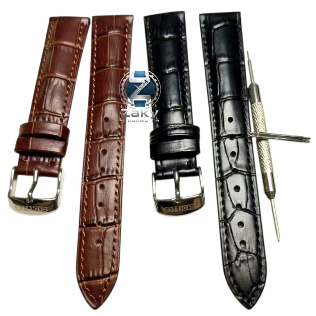 Seiko สายนาฬิกาหนังแท้ Seiko Watch สายหนัง 18mm 20mm 22mm