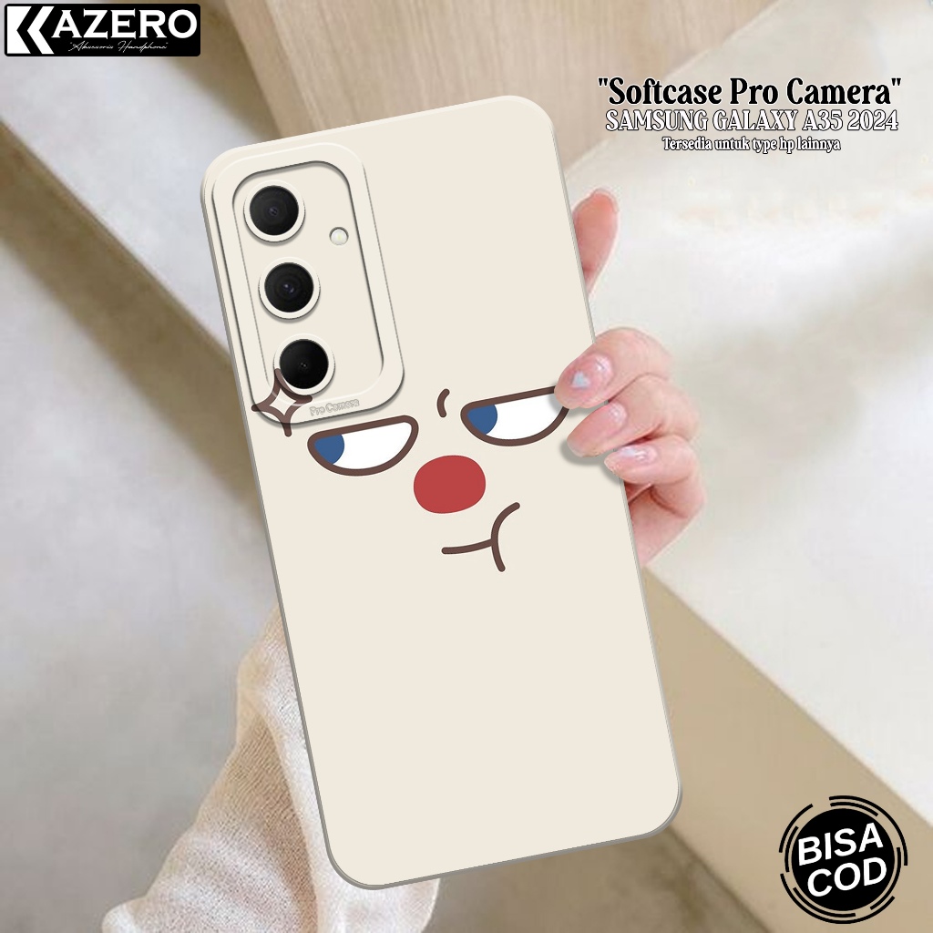 KAZERO - เคสโทรศัพท์ Samsung Galaxy A35 - เคสแฟชั่นการ์ตูน - กล้อง Pro - Samsung Galaxy A35 Softcase