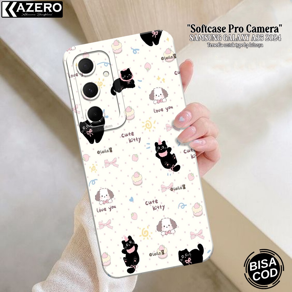 KAZERO - เคสโทรศัพท์ Samsung Galaxy A35 - เคสแฟชั่นการ์ตูน - กล้อง Pro - Samsung Galaxy A35 Softcase