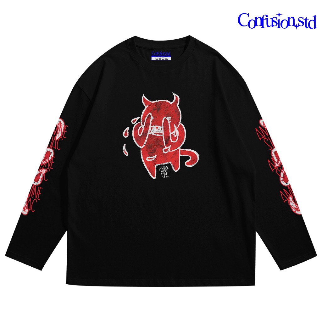 เสื้อยืด Confusion.sd แขนยาว | เสื้อยืด Distro สําหรับผู้ชายและผู้หญิง | วิทยุ Amnesiac | โพลีเอสเตอ