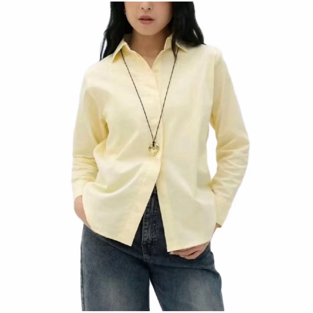 KATUN KEMEJA Jackpot แฟชั่น / เสื้อเชิ้ตผ้าฝ้ายทรงหลวมผู้หญิง / เสื้อผ้าฝ้าย Aina Toyobo S, M, L, XL