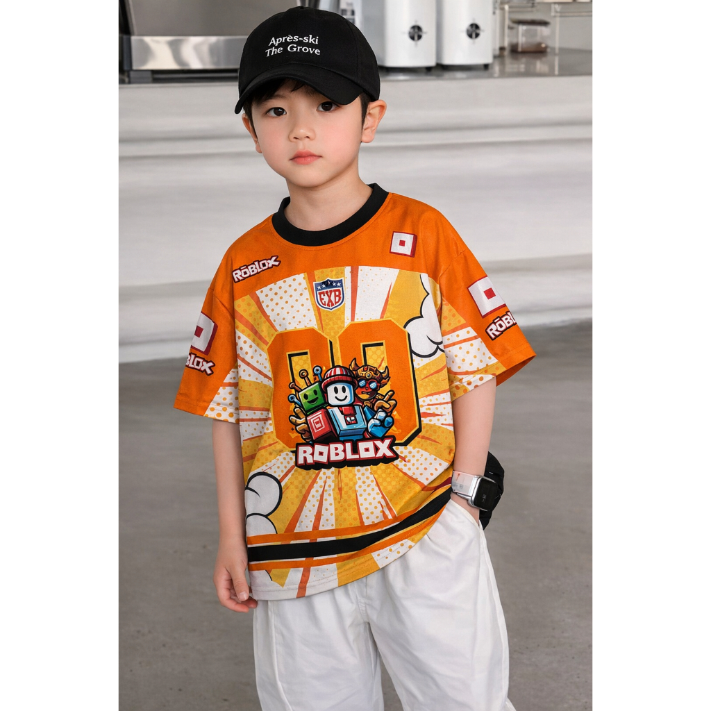 ขนาดใหญ่ roblox สีส้ม 00 Kids Jersey / Kids Jersey / Boys Jersey / Kids Jersey