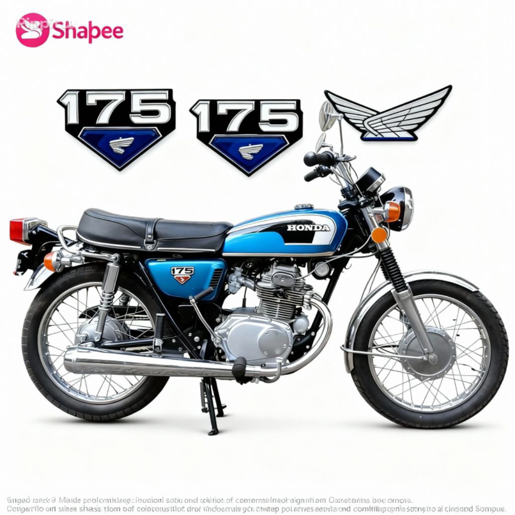 โลโก้ฝาครอบแบตเตอรี่ Honda CB175 ตราสัญลักษณ์กล่องแบตเตอรี่ Honda CB175