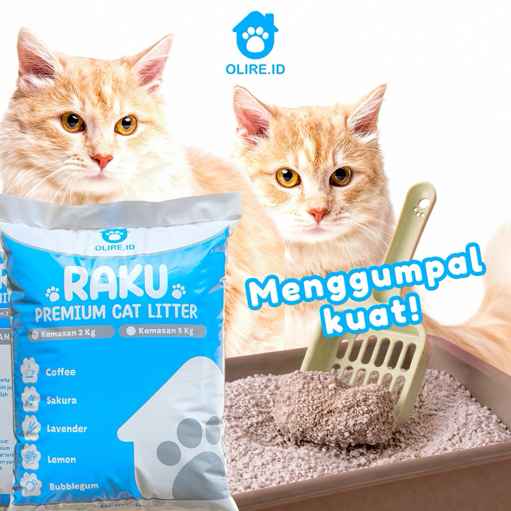 5 KILOGRAMS OF ROKU CAT SAND - ใหม่ FRAGRANT CLUMPY CAT SAND - RAKU BENTONITE CAT LITTER