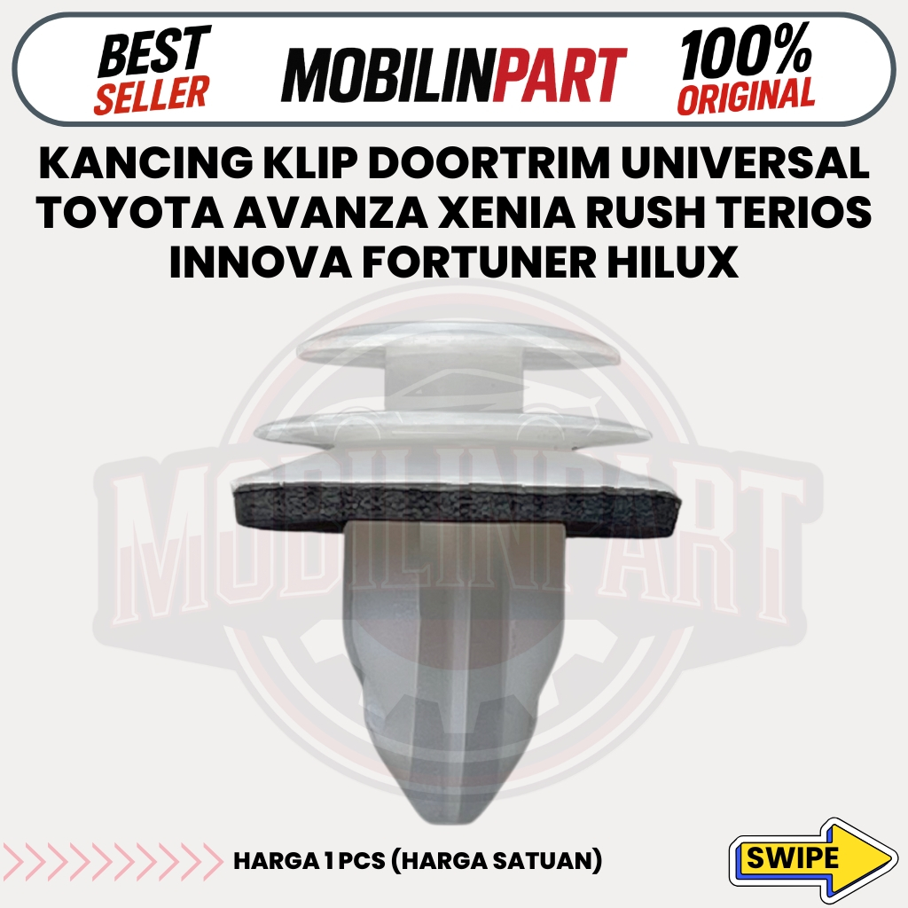 ปุ่มคลิปตัดแต่งประตูสากลสําหรับ Toyota Avanza Xenia Rush Terios Innova Fortuner Hilux