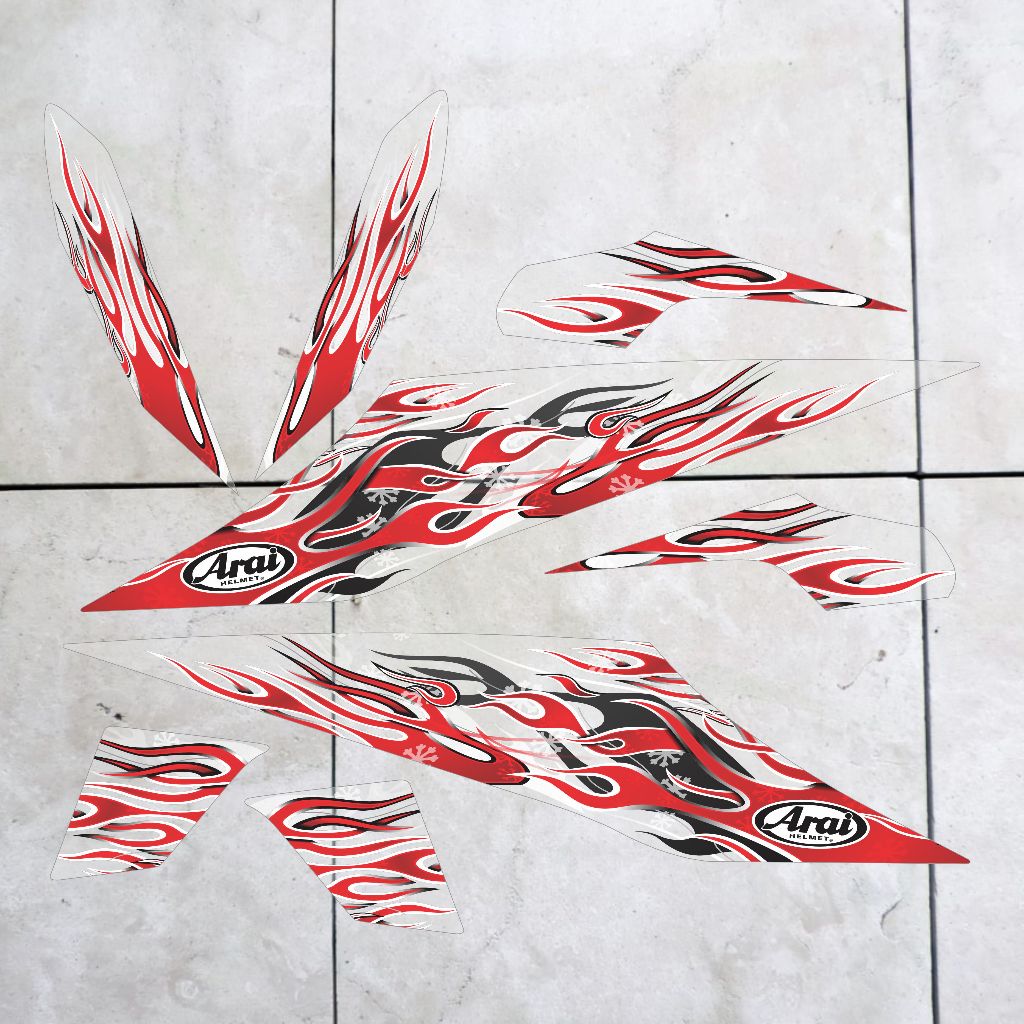 การติดตามสติกเกอร์สําหรับ BEAT CARBON OLD BEAT ARAI HAGA MOTIF