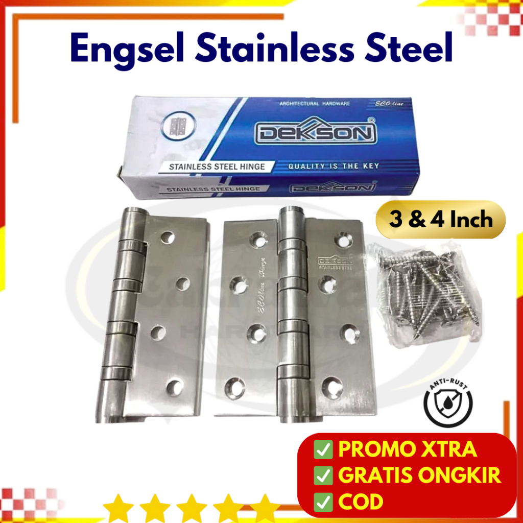 Dekson บานพับประตูและหน้าต่างสแตนเลส SUS 304 Ecoline