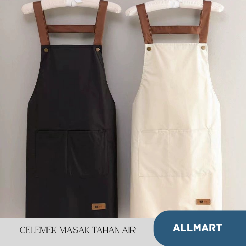 AM APRON กันน้ําผู้ใหญ่ทําอาหาร APRON BLACK MOTIF APRON / KITCHEN APRON / BARISTA COFFEE CHEF APRON