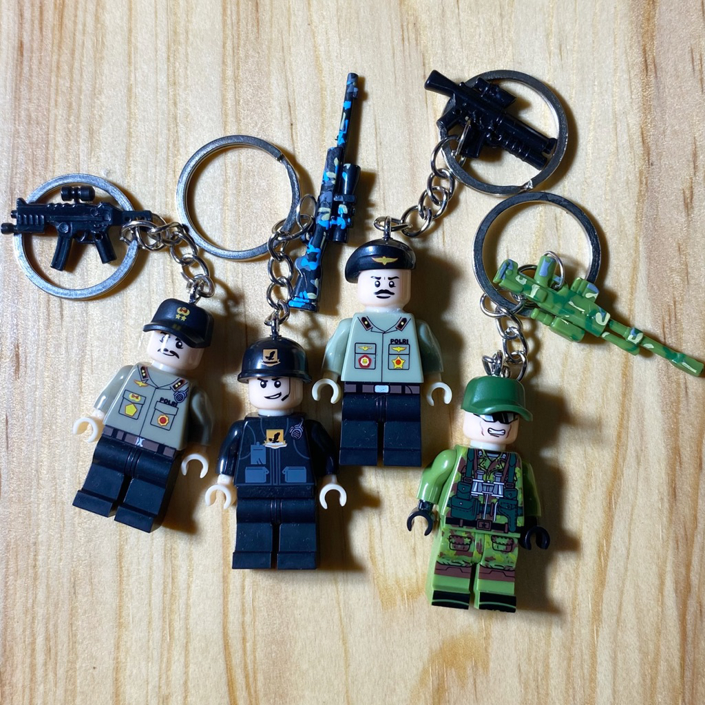 POLICE & ARMY MINI FIGURE SOUVENIR KEYCHAIN