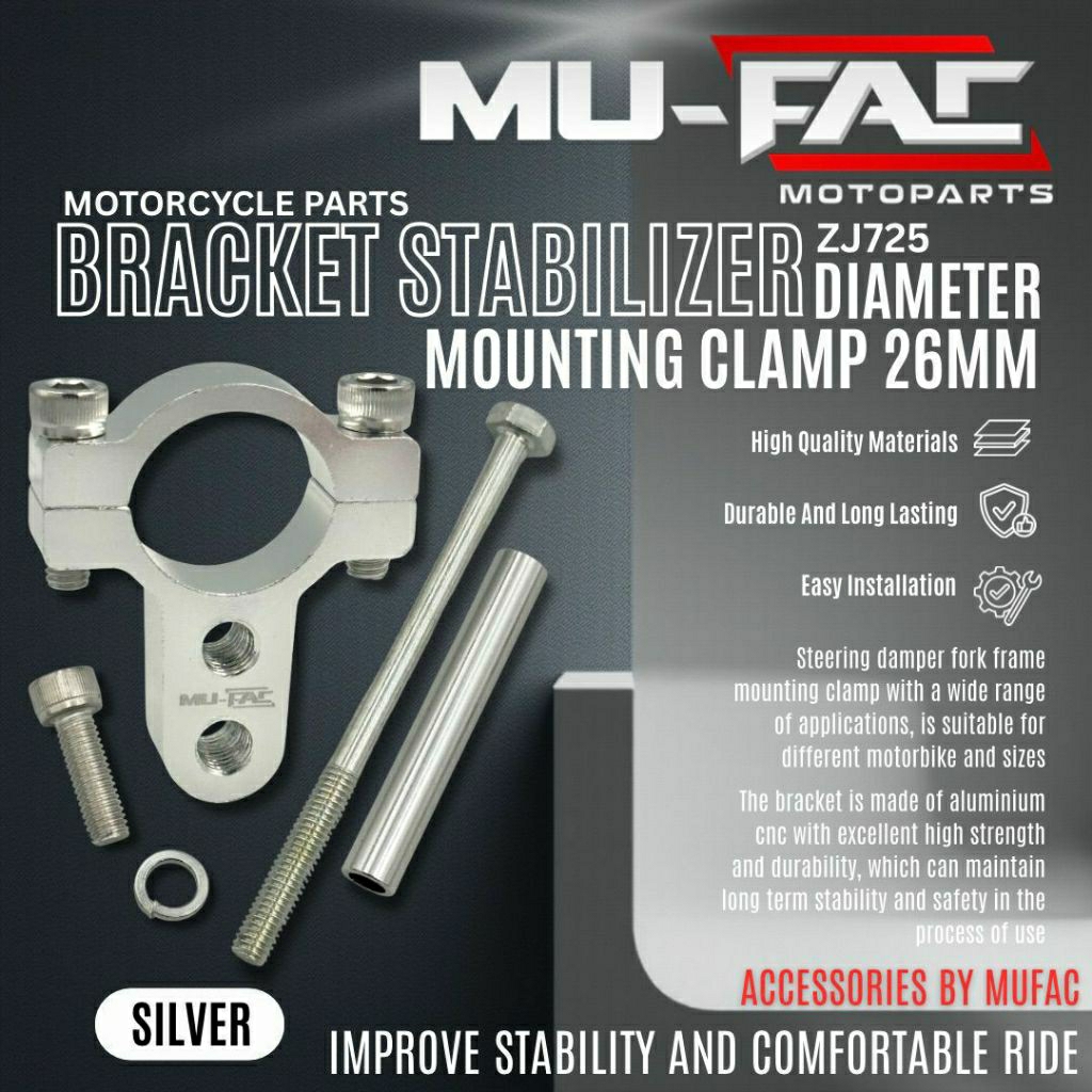 BPro CNC Stabilizer Bracket 26 มม.และ 33 มม.Ninja R RR 150 R15v2 Vixion Jupiter Satria Fu Sonic Blad