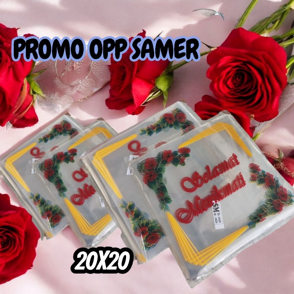 PRKMO 50 ชิ้น OPP SAME พลาสติก ENJOY UK 18X18,20X20//SNACK GLUE///กล่องกาว///กล่องข้าวกล่อง