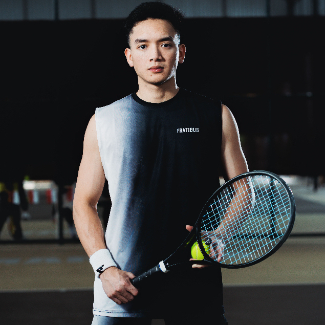 FRATIBUS - เสื้อเทนนิส Padel สีดําและสีขาวระดับพรีเมียม เย็นสบาย เสื้อกล้ามสําหรับบุรุษและสตรี | Bla