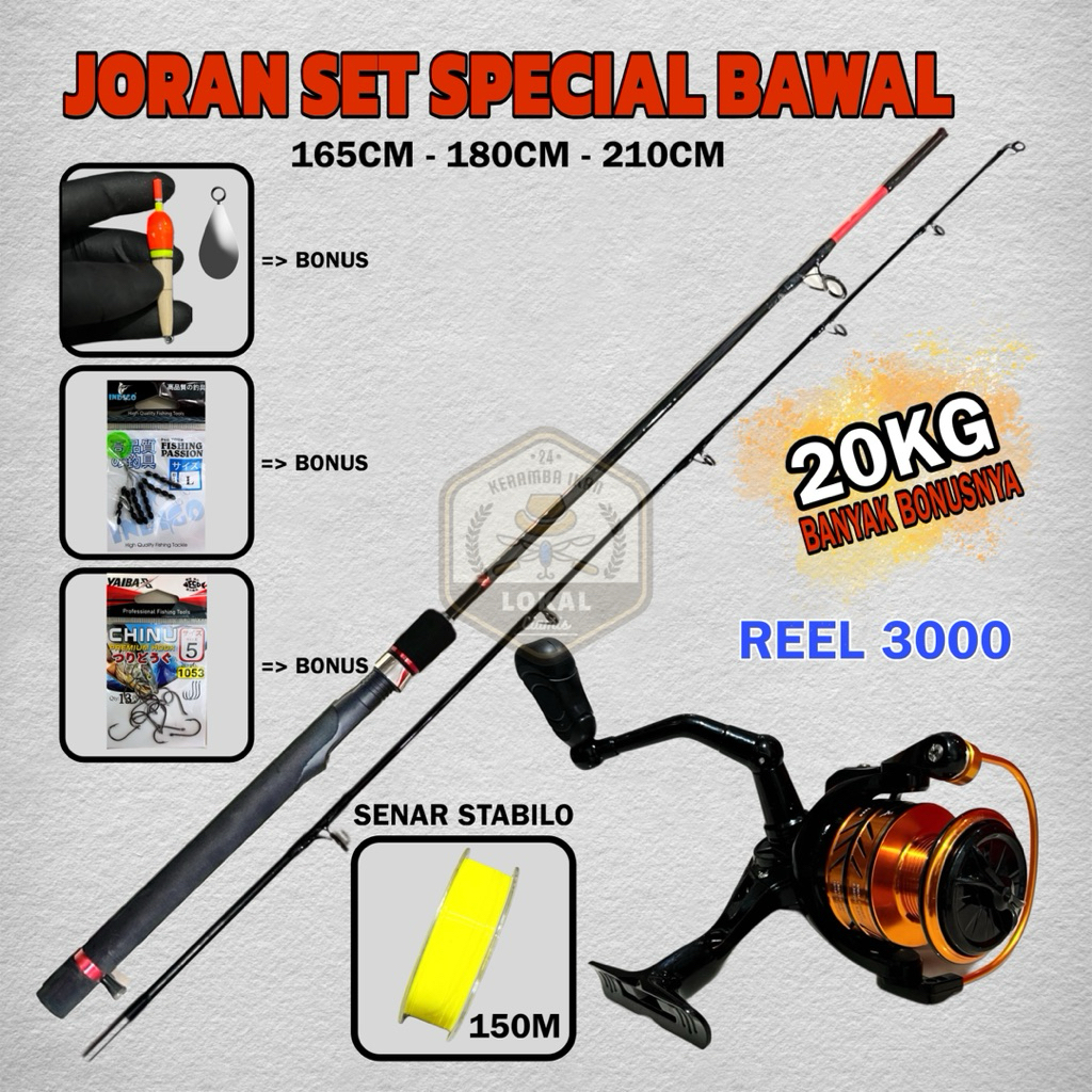 พิเศษ BAWAL TWIST FS ROD SET + 3000 COMPLETE SOLID FIBER REEL