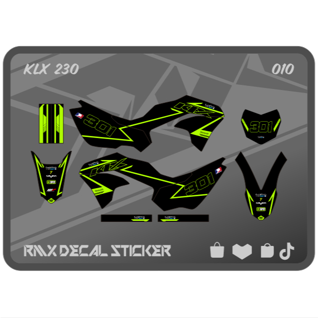 HIJAU MERAH KLX 230 S FULLBODY STICKER (010) KAWASAKI LX SE DECAL STICKER 2019 2020 2021 2022 2023 B