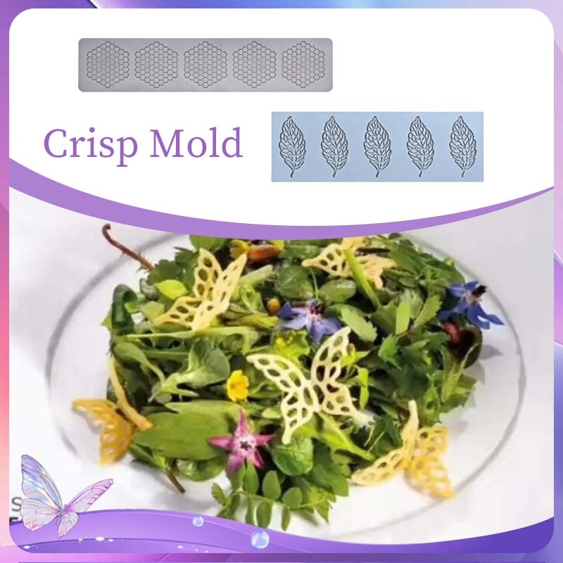 แม่พิมพ์ซิลิโคนใบ Tuille ตกแต่งกระเบื้องสําหรับ Tuile Pudding Openwork Pastry อุปกรณ์