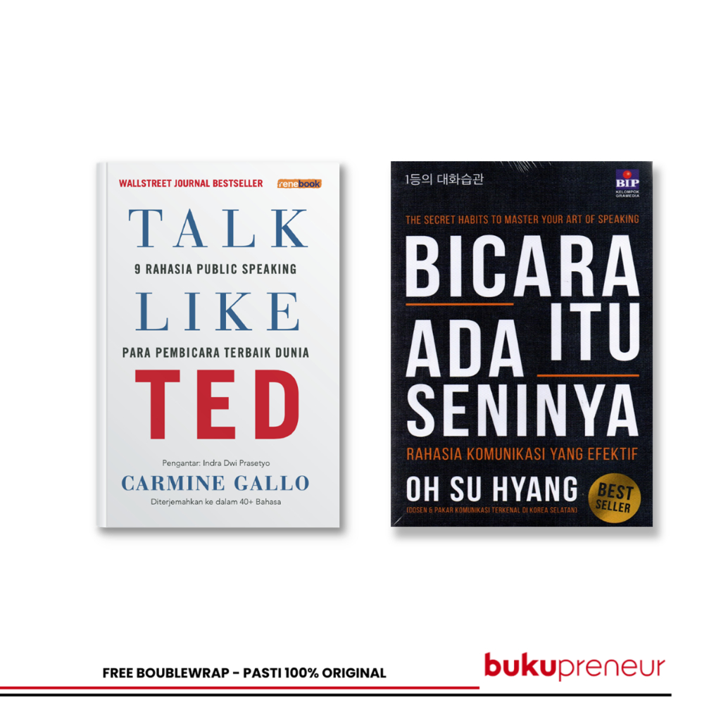 Bukupreneur - แพ็คเกจหนังสือ Talk Like Ted + Talk Is The Art