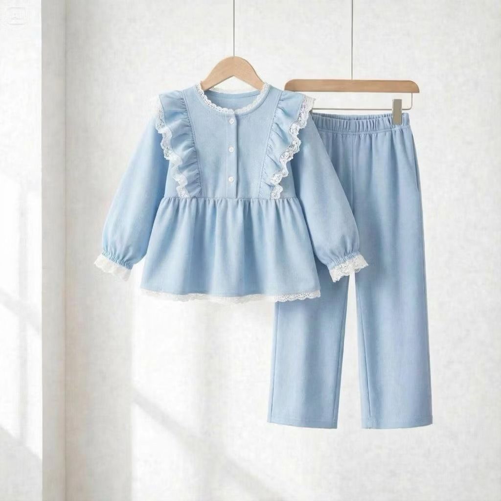 ACTIVE BUTTONS ~ KIYORA SET KIDS (3 ปี-13 ปี) CRINKLE // KIYORA SET // ชุด PLAIN ONE SET WITH LACE C