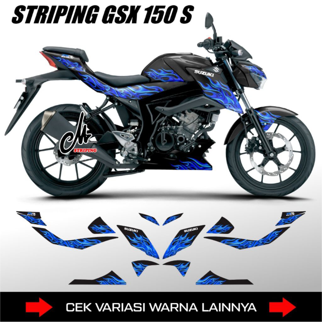 GSX S 150 FIRE MOTIF STRIPING สติ๊กเกอร์ / SUZUKI GSX-S 150 สติ๊กเกอร์มอเตอร์ไซค์ / GSX 150 S MOTORC