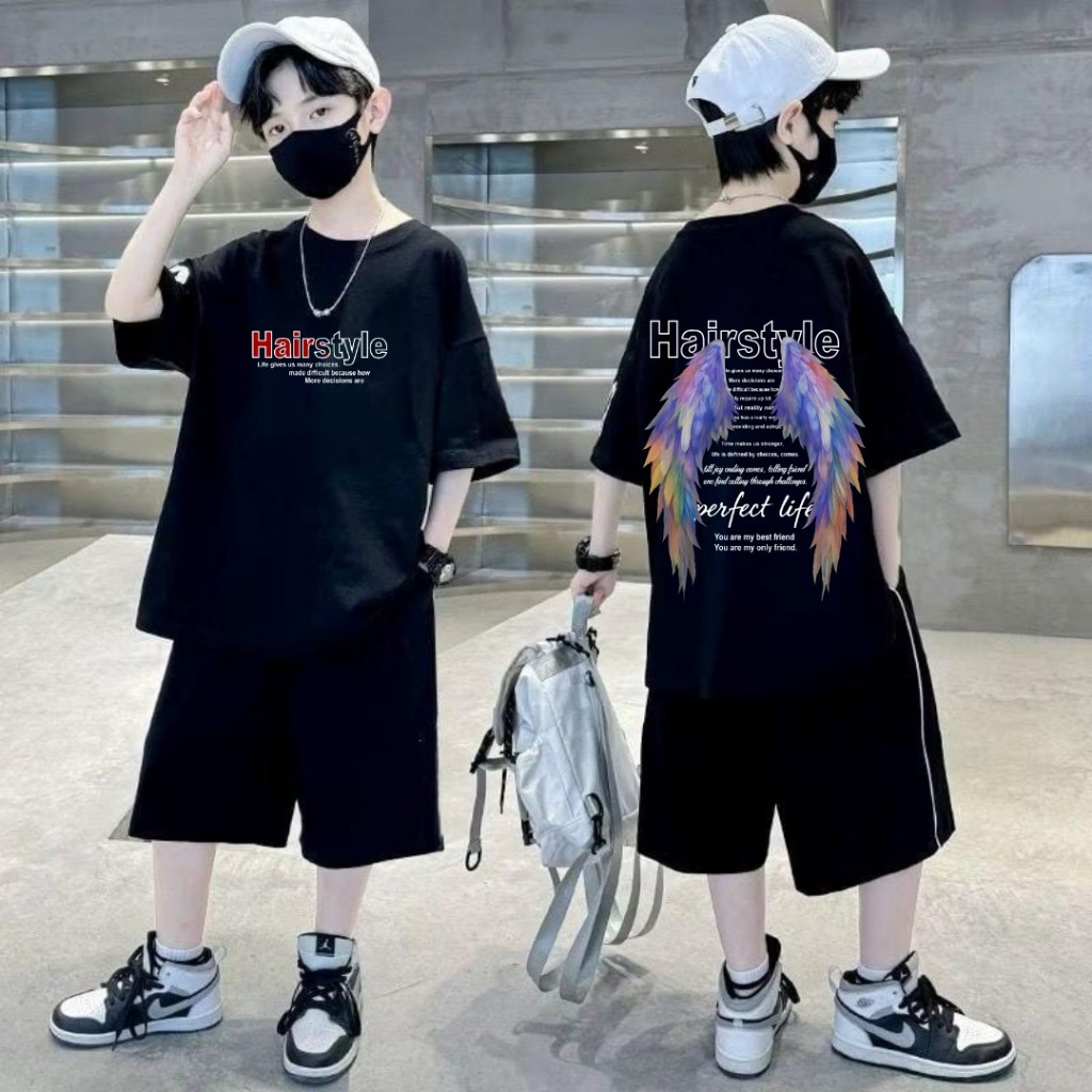 ชุดกางเกงขาสั้น Oblong สําหรับเด็กผู้ชายล่าสุด Asgard777 ชุดเด็กทรงผม