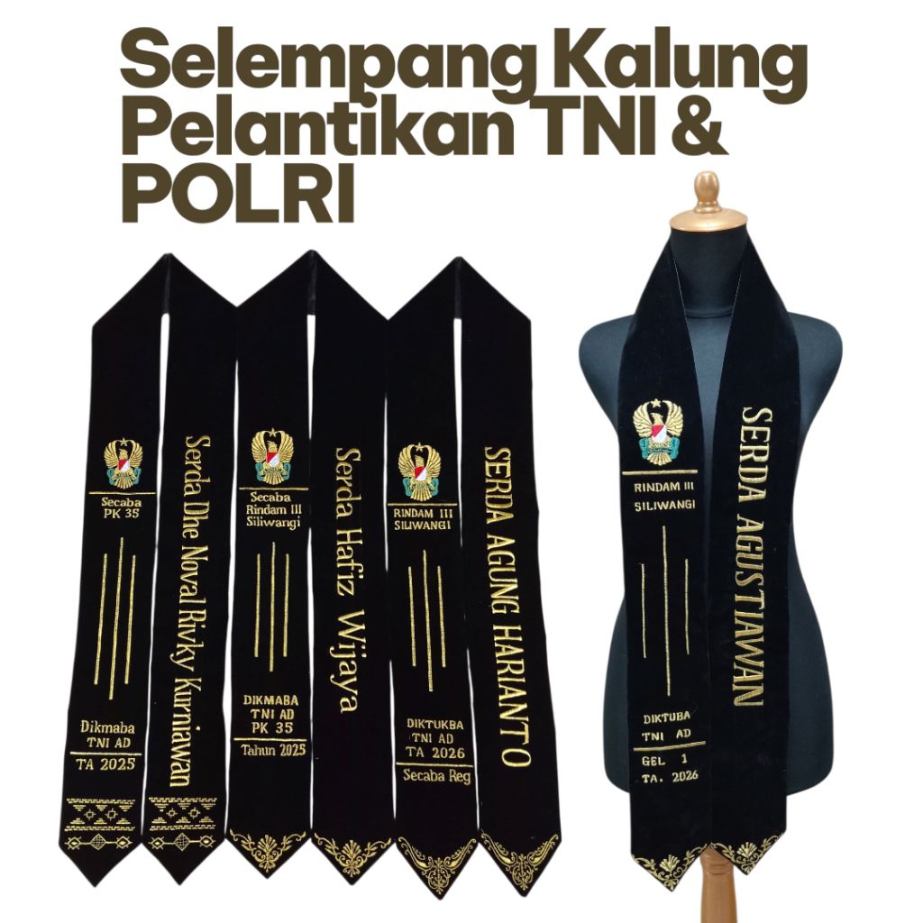 (ครบรอบ 1 ปี) การออกแบบที่กําหนดเอง TNI & POLRI สร้อยคอป้องกัน Sash