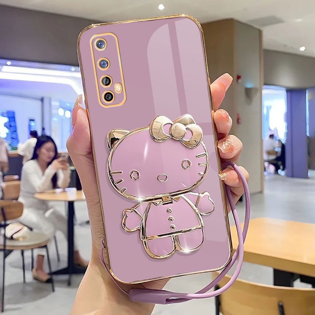 เคสนิ่ม Realme 7, Narzo 20 Pro Case Stand Holder Mirror Silicone Luxury Plating