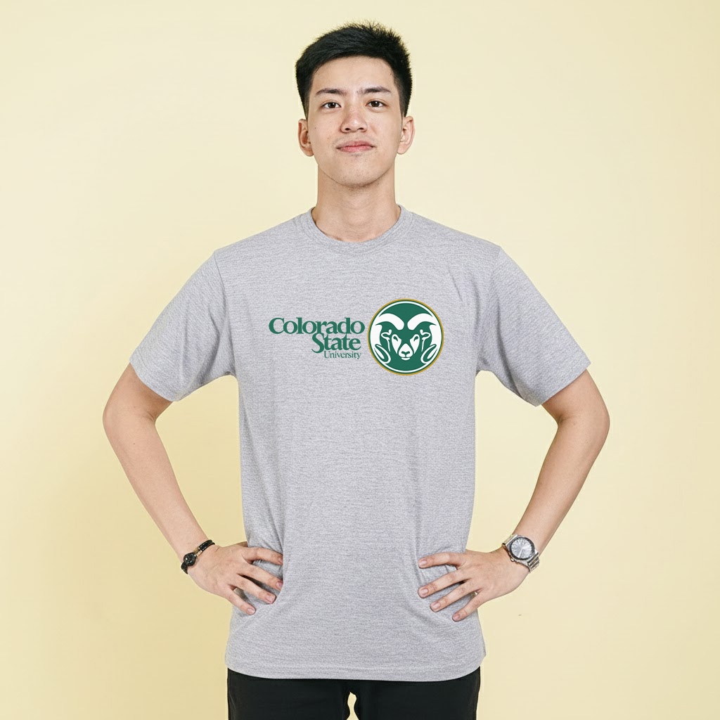 CSU Colorado State University Premium T-Shirt ผ้าคอตตอนแขนสั้นและแขนยาว