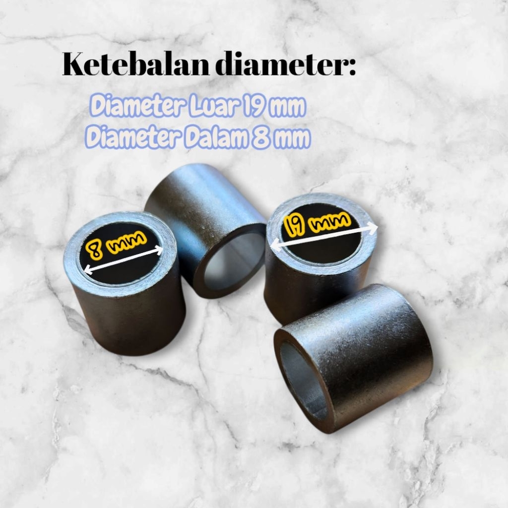 เพลาเหล็ก Bosh เส้นผ่านศูนย์กลางภายนอก 19 Milli เส้นผ่านศูนย์กลางภายใน 8 Milli