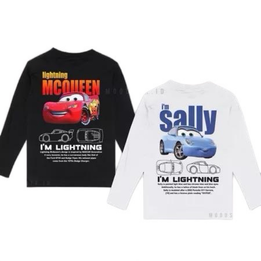 เสื้อยืดคู่รัก Lightning Mcqueen & Sally Carrera Combed 24s ฟรีสติ๊กเกอร์