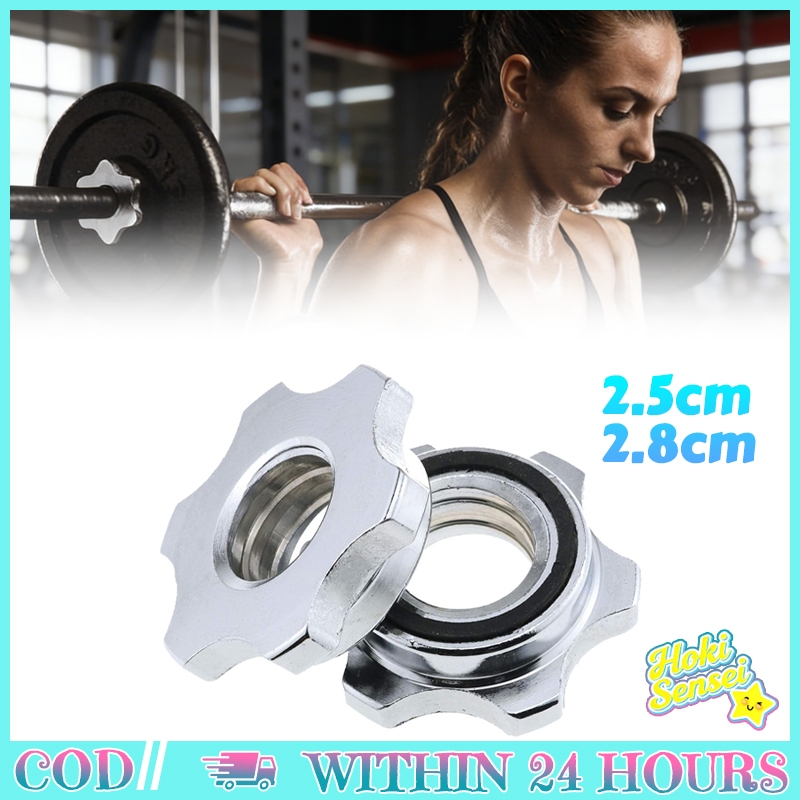 2.5 ซม.2.8 ซม.Hex Nut Fitness Rod ล็อคแหวนยางกันลื่นสําหรับ Barbell และ Dumbell