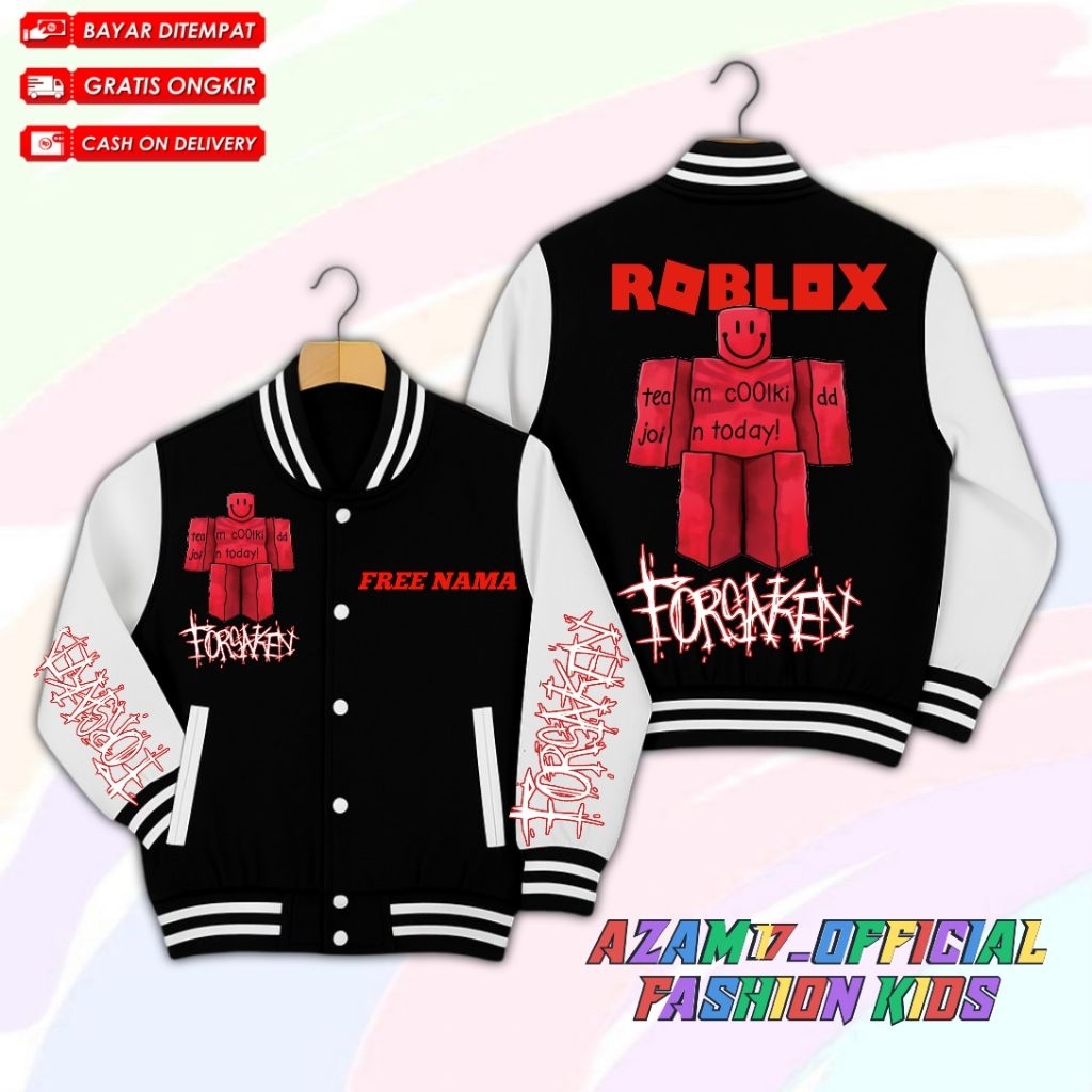 Roblox Forsaken Game Kids Varsity Baseball Jacket Coolkid Character Free Name / Forsaken Kids Varsit