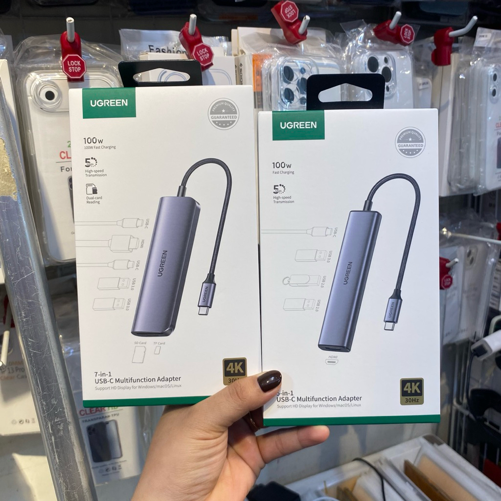 UGREEN USB TYPE C HUB TO HDMI 4K ISB 3.0 SD CARD READER GIGABIT คอมพิวเตอร์ 6 in 1